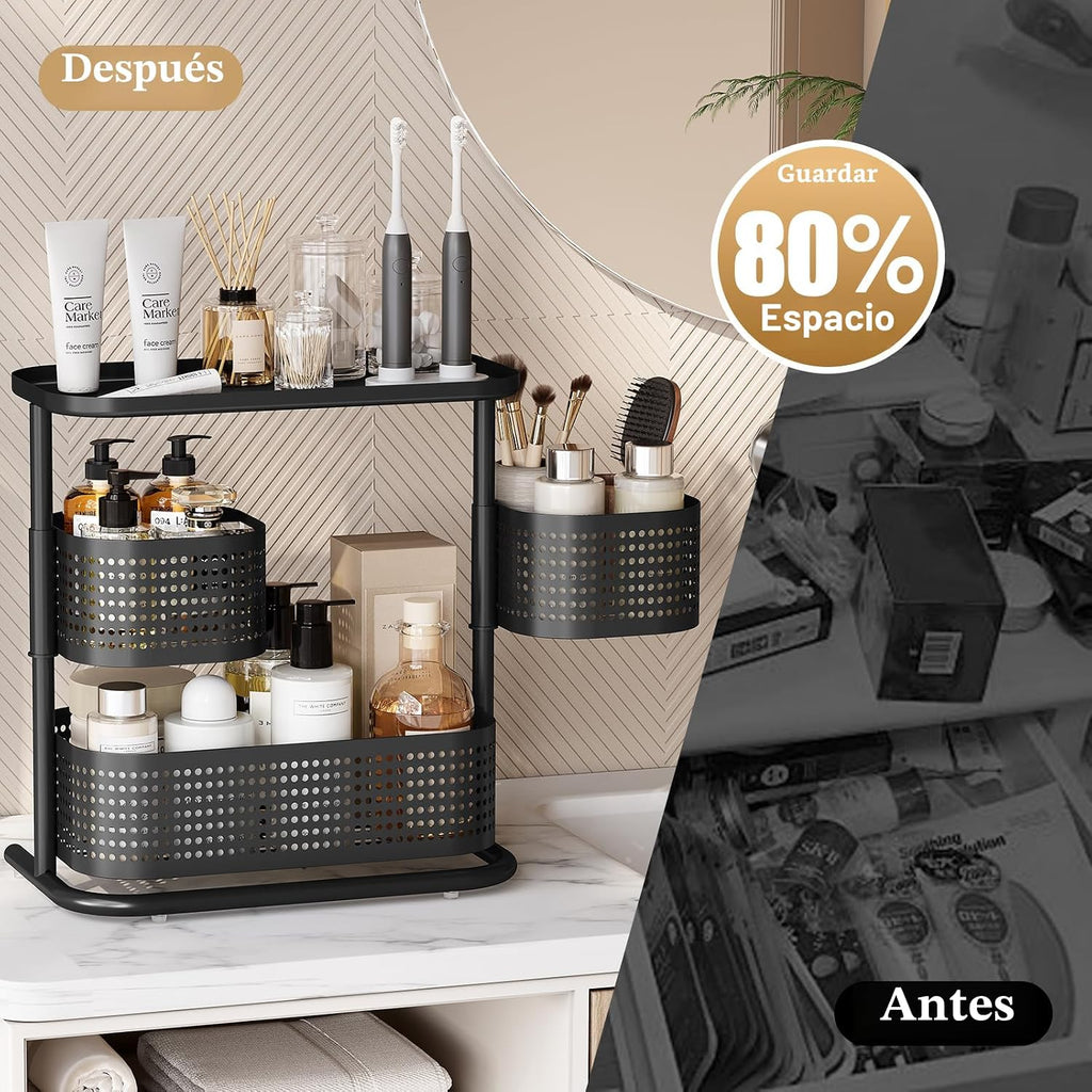 KINGRACK - Organizador de metal para mostrador de baño, estante gir...