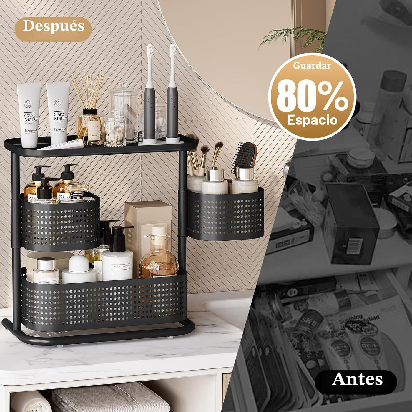 KINGRACK - Organizador de metal para mostrador de baño, estante gir...