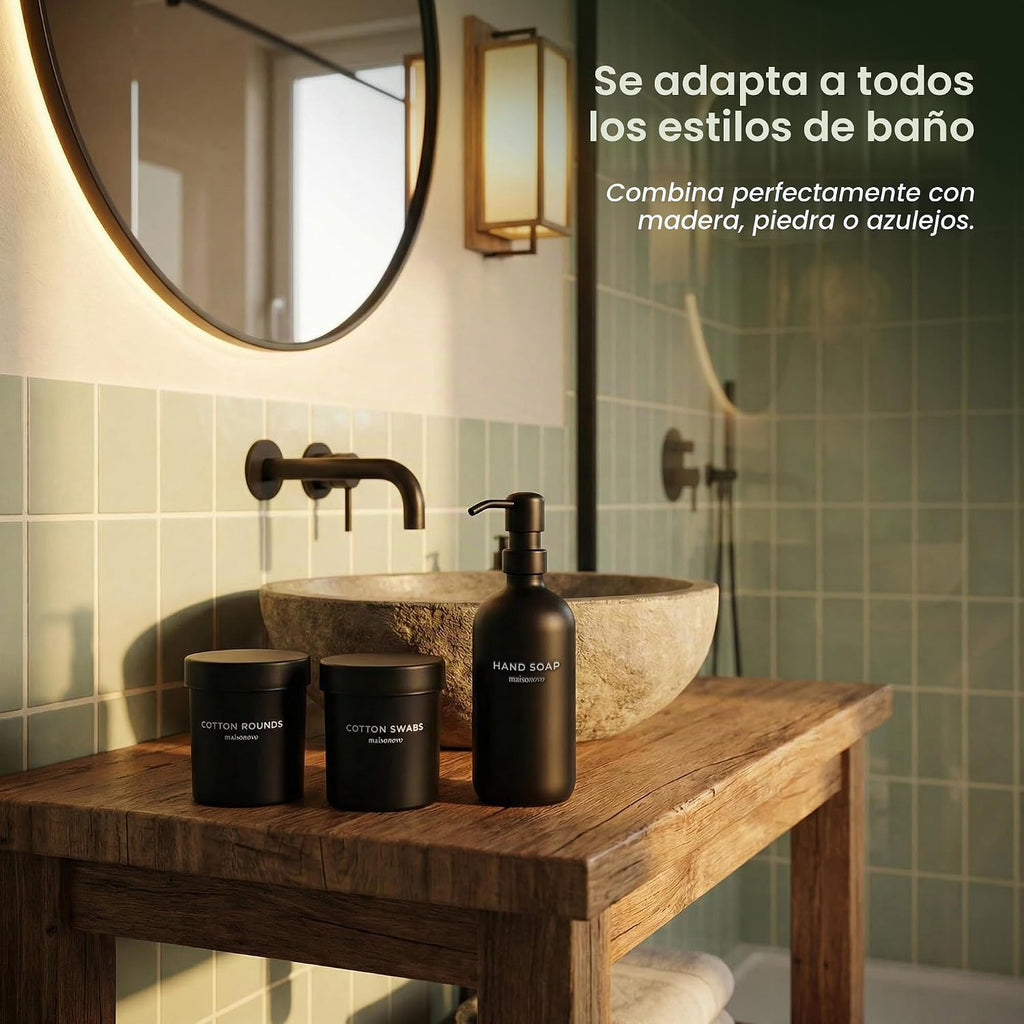 MaisoNovo Recipientes de vidrio para baño con tapas (hermético), so...