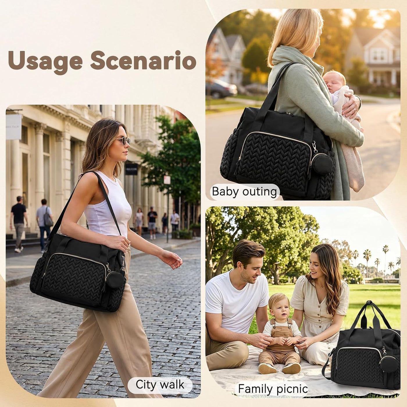 Awanhe Totalizador del bolso de pañales, bolsos de pañales del viaj...