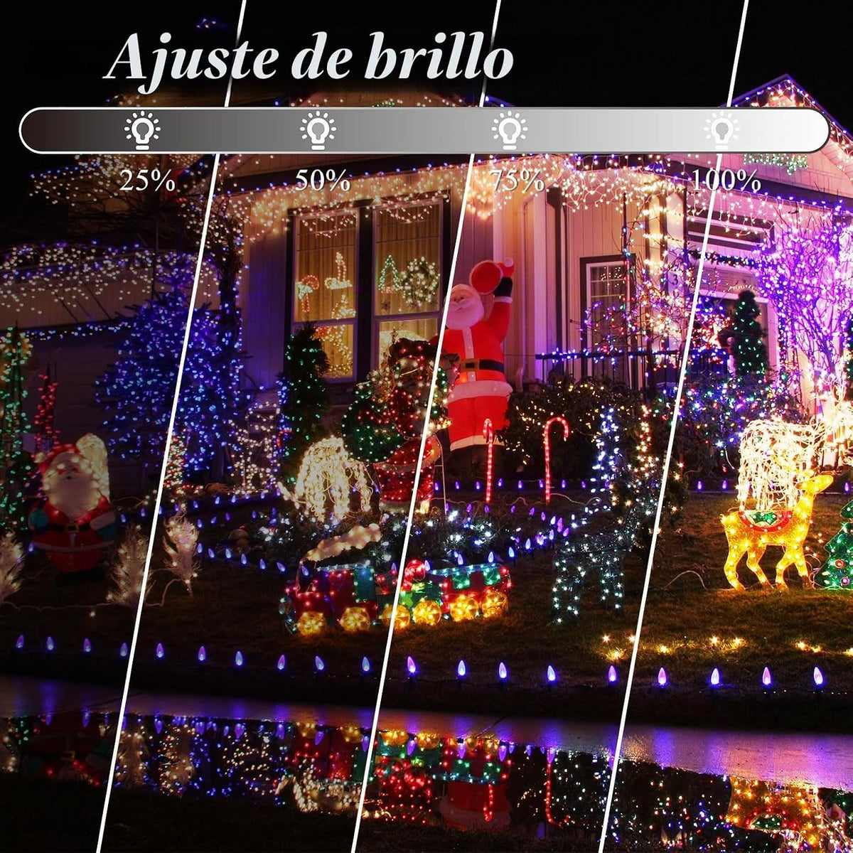 Luces navideñas que cambian de color, 35 colores, 33 pies, 100 luce...