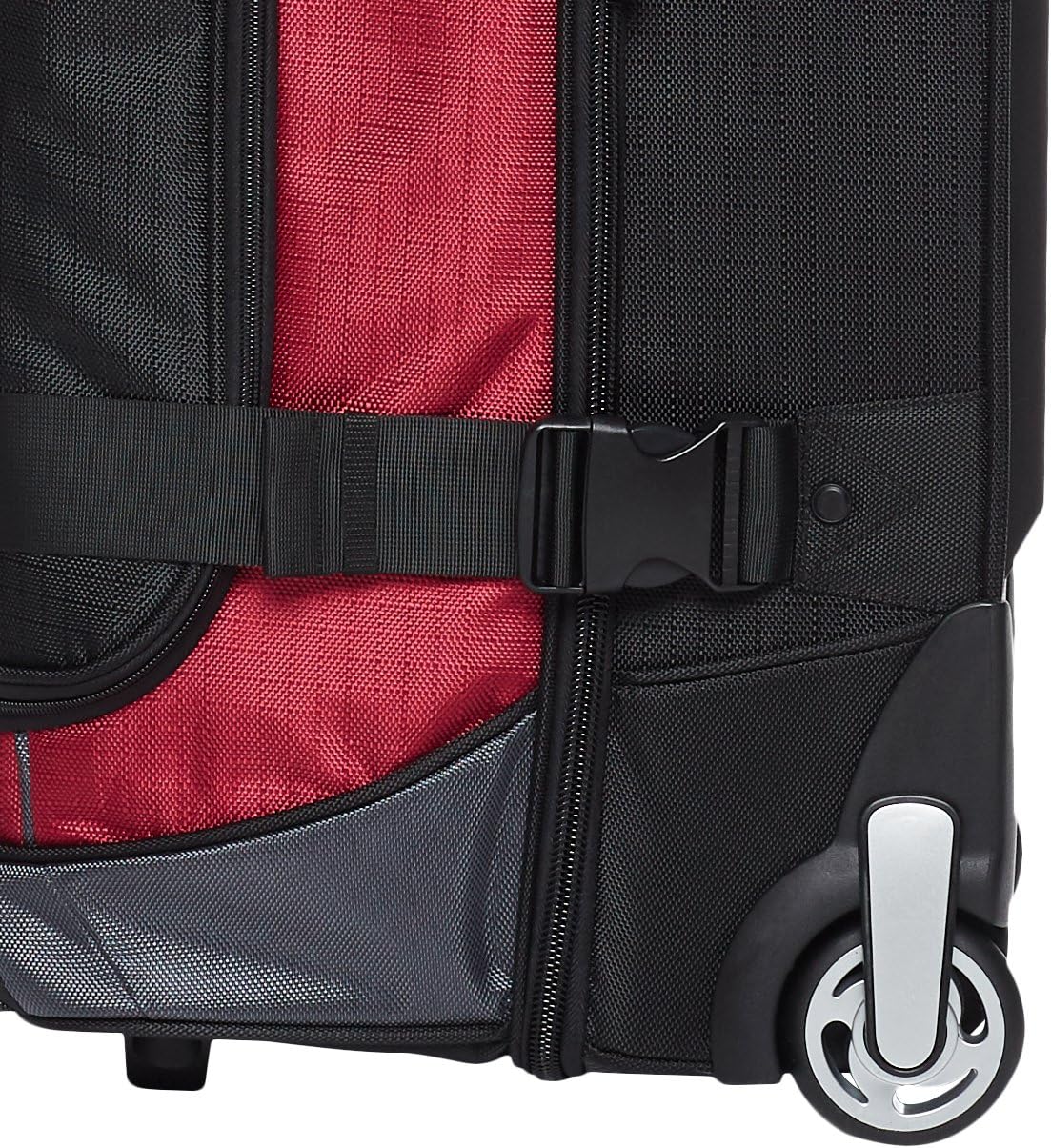 Amazon Basics Bolsa de lona con ruedas Ripstop, Rojo -, Bolsa de lona