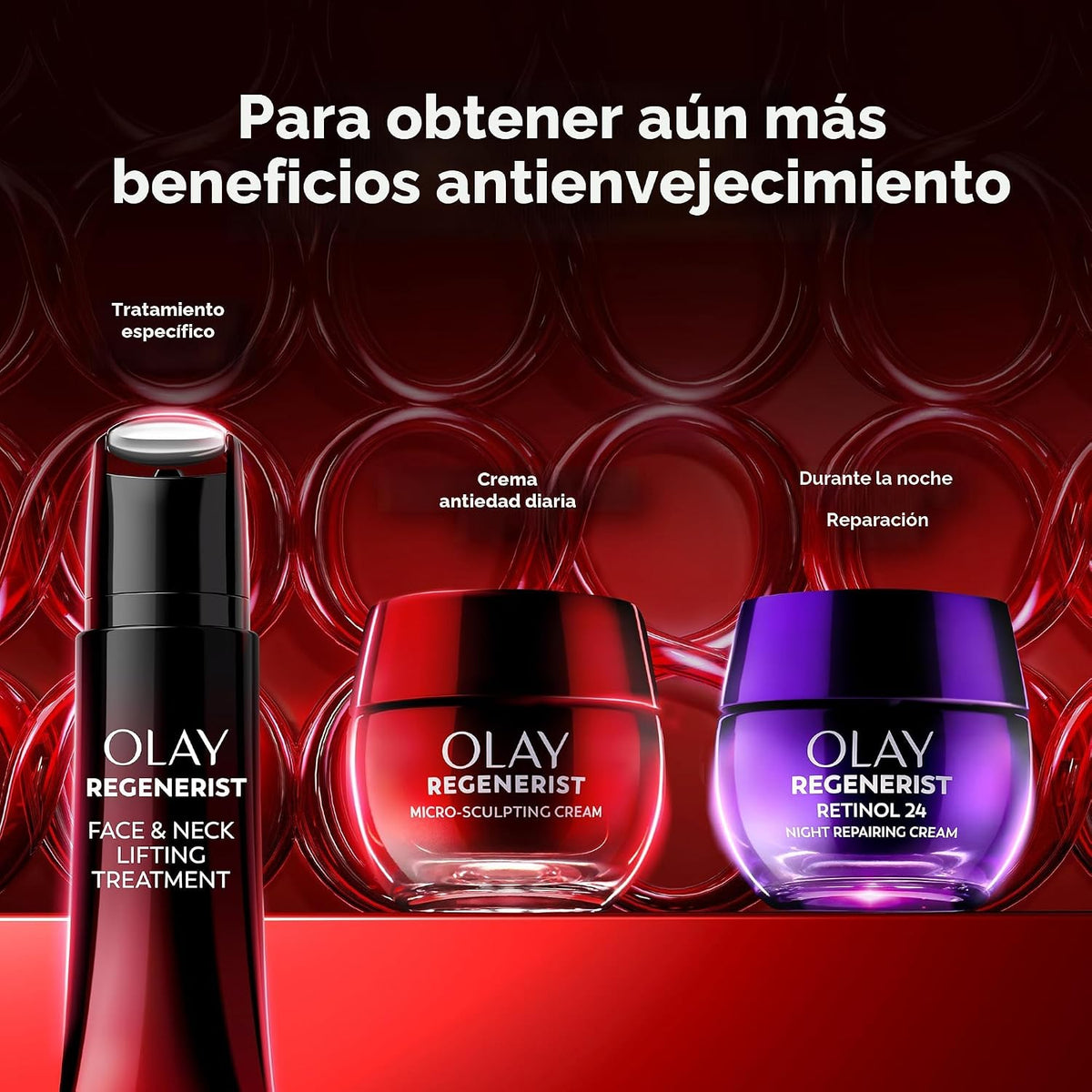 Olay Hidratante facial, crema facial regenerista microescultora par...