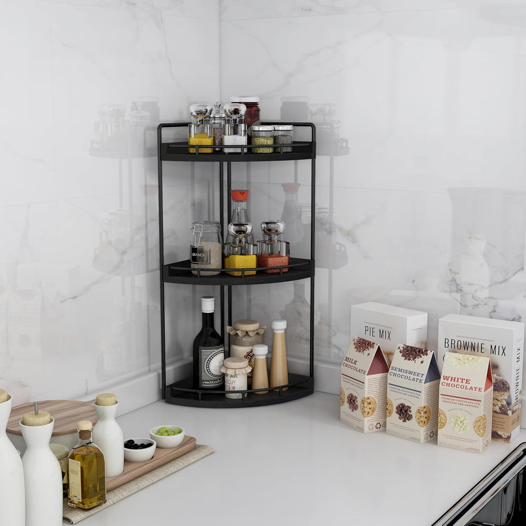 Dorhors Organizador de baño esquinero de 3 niveles para almacenamie...