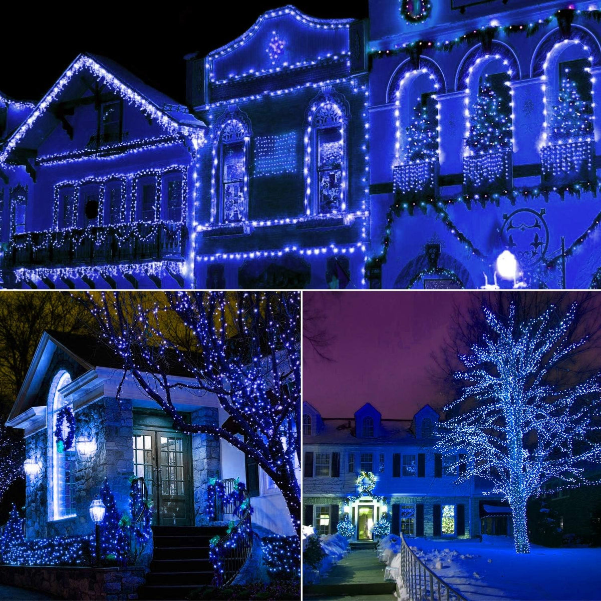 AIDDOMM 100 luces LED azules de Navidad de 50 pies 0.197 in, azul,...