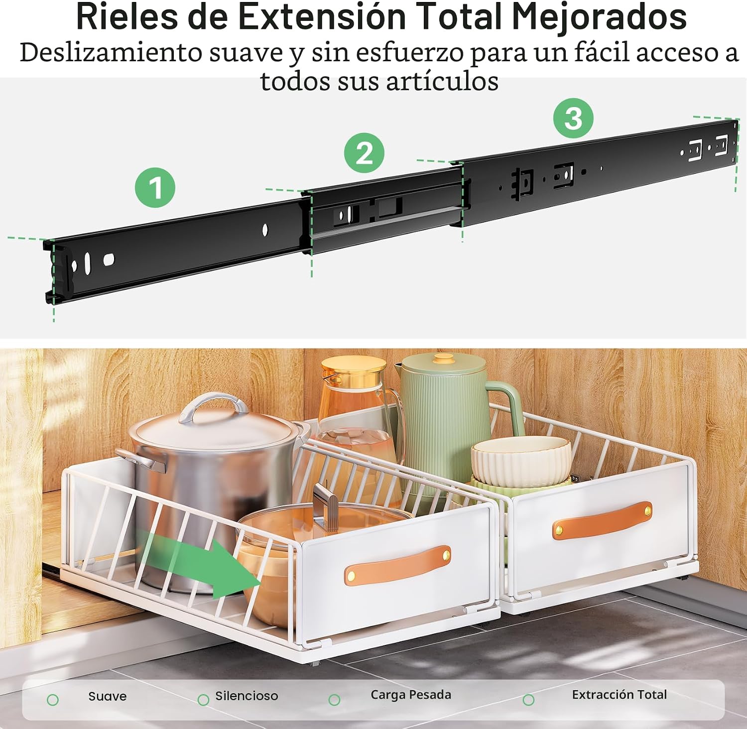 Organizador de gabinete extraíble fijo con nano película adhesiva,...