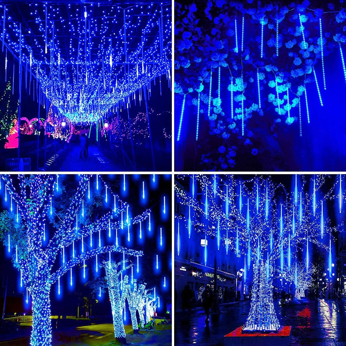 Adecorty Luces navideñas para exteriores Luz de lluvia de meteorito...