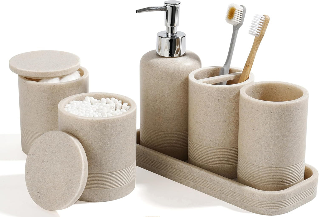 Juego de accesorios de baño, juego de accesorios de baño de 6 pieza...