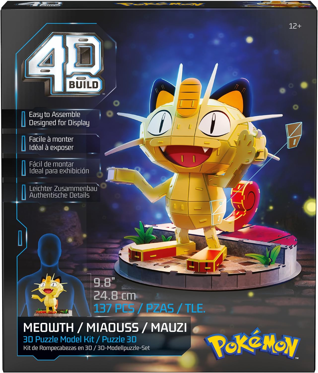 Kit de modelo de rompecabezas 3D 4D Build Pokémon Meowth, decoració...