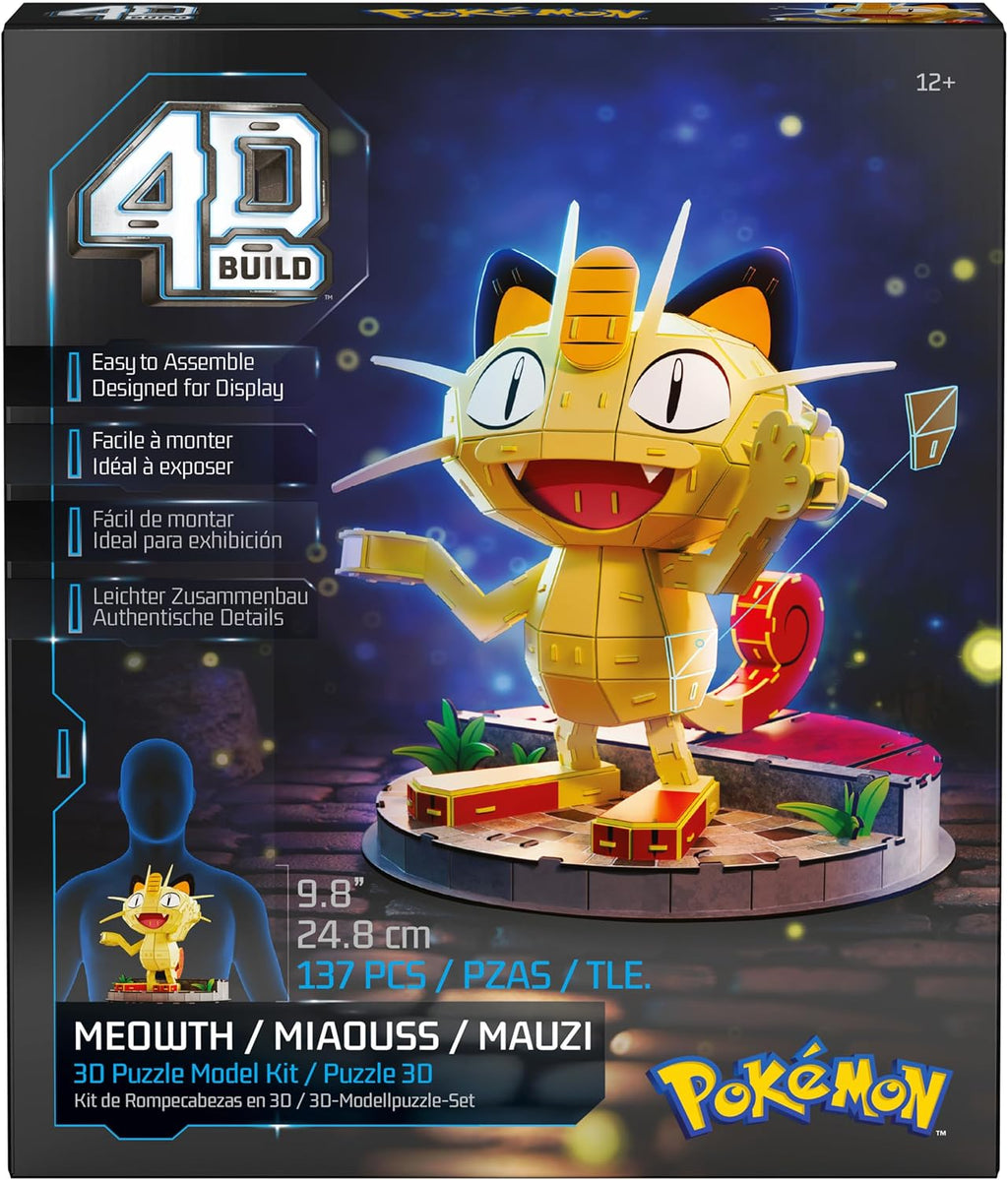 Kit de modelo de rompecabezas 3D 4D Build Pokémon Meowth, decoració...