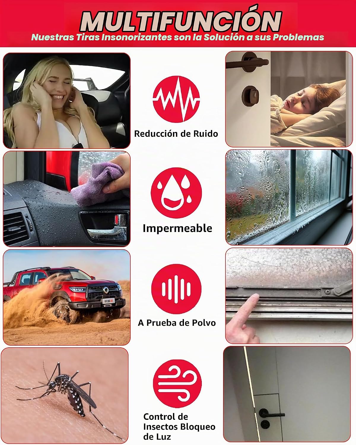CHUANJI Burlete de goma autoadhesivo para puerta, en forma de D, ti...