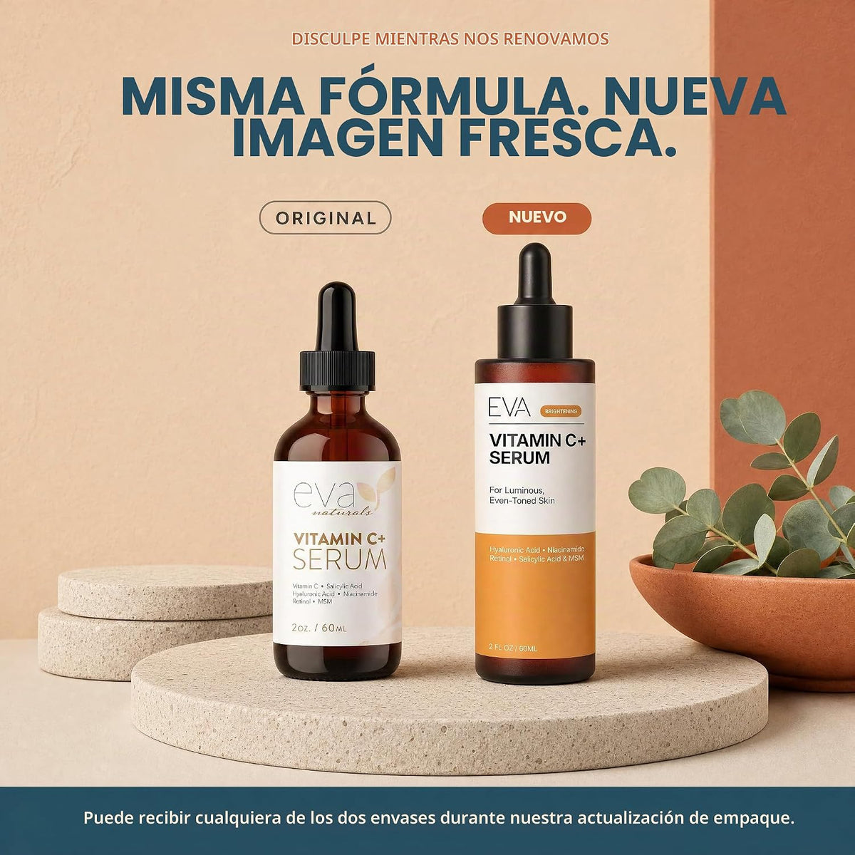 Eva Naturals Suero de vitamina C para la cara con retinol y niacina...