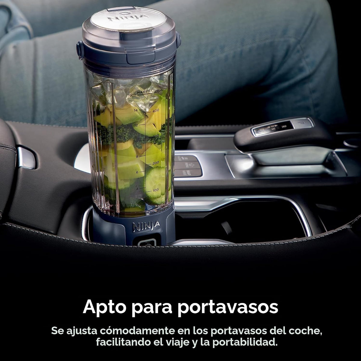 Ninja BC151NV Blast - Licuadora portátil, inalámbrica, recipiente d...