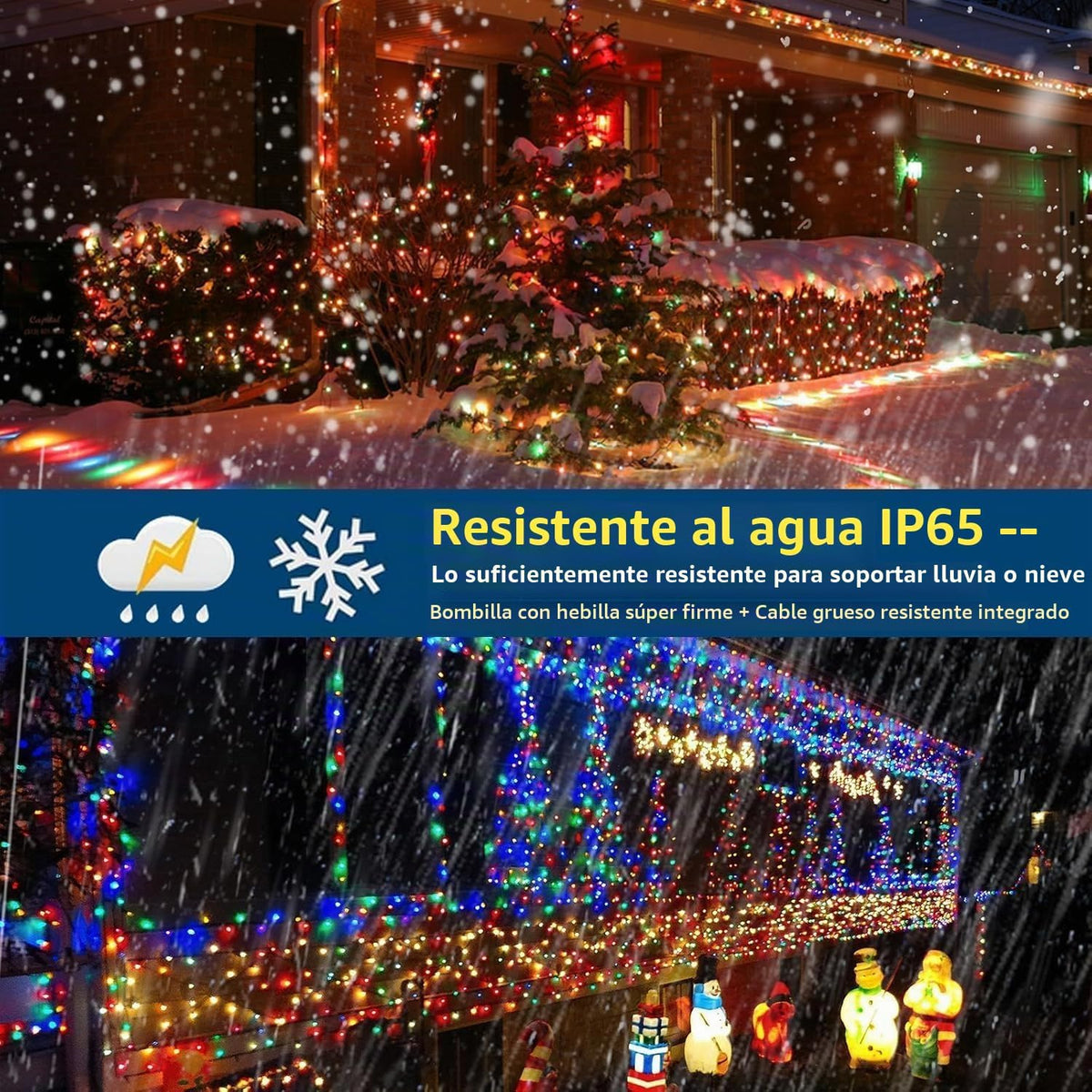 MZD8391 - Luces de Navidad con sensor de movimiento y música para i...