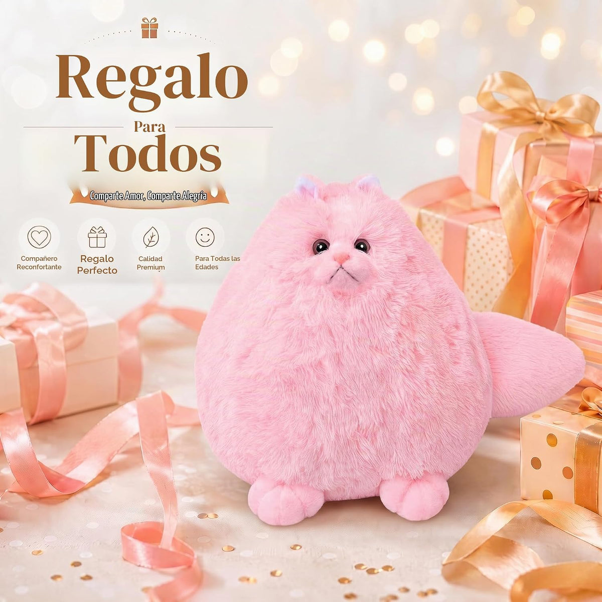 Winsterch - Gato de peluche gigante rosa, peluche grande de 20 pulg...