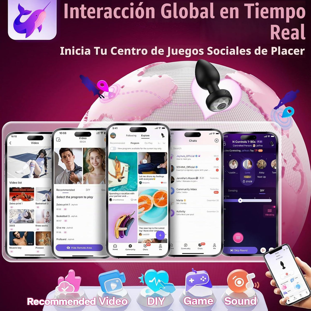 Kit de entrenamiento anal de 5 piezas, juguetes anales con 10 modos...