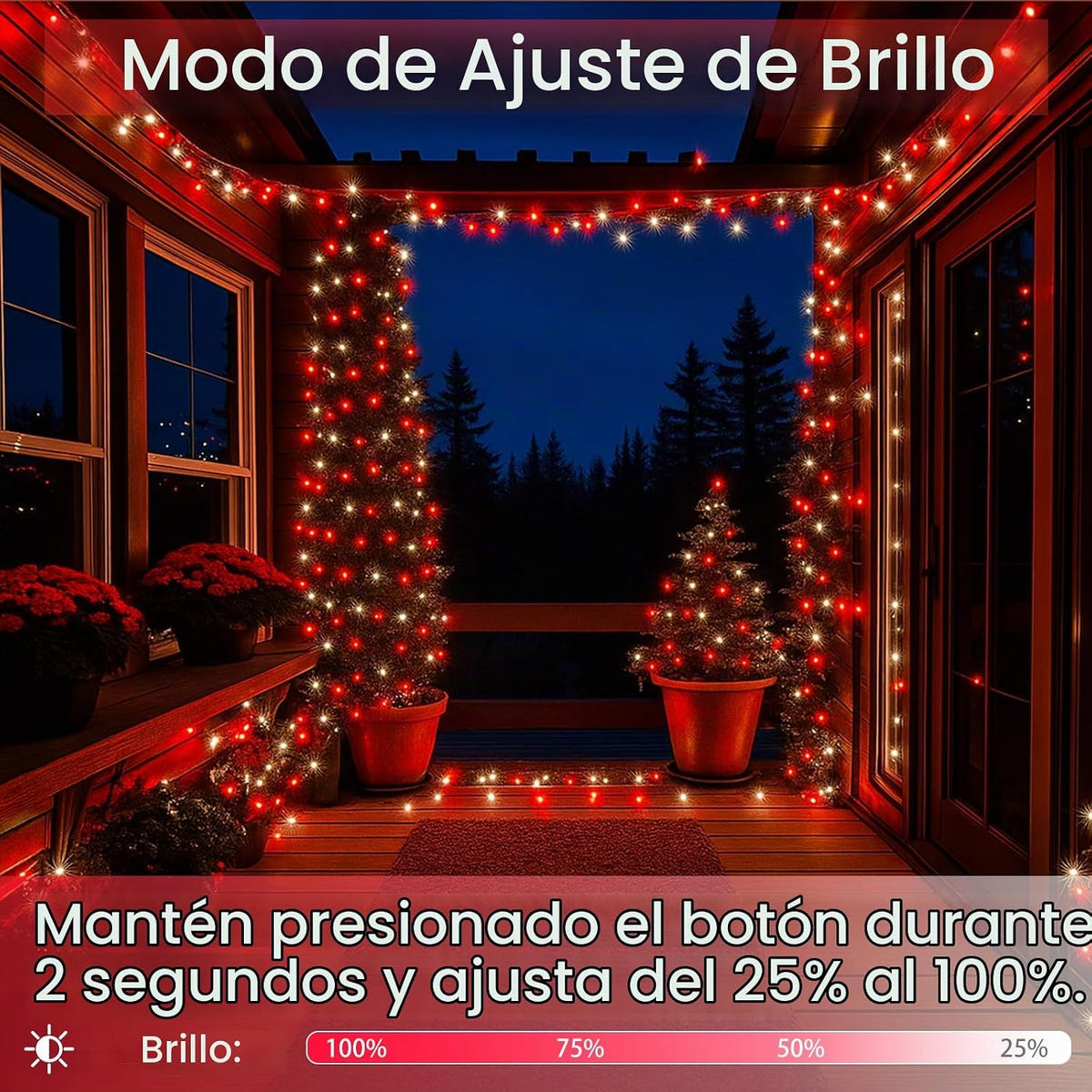 Guirnalda de 200 luces LED conectables, luces de Navidad de 66 pies...