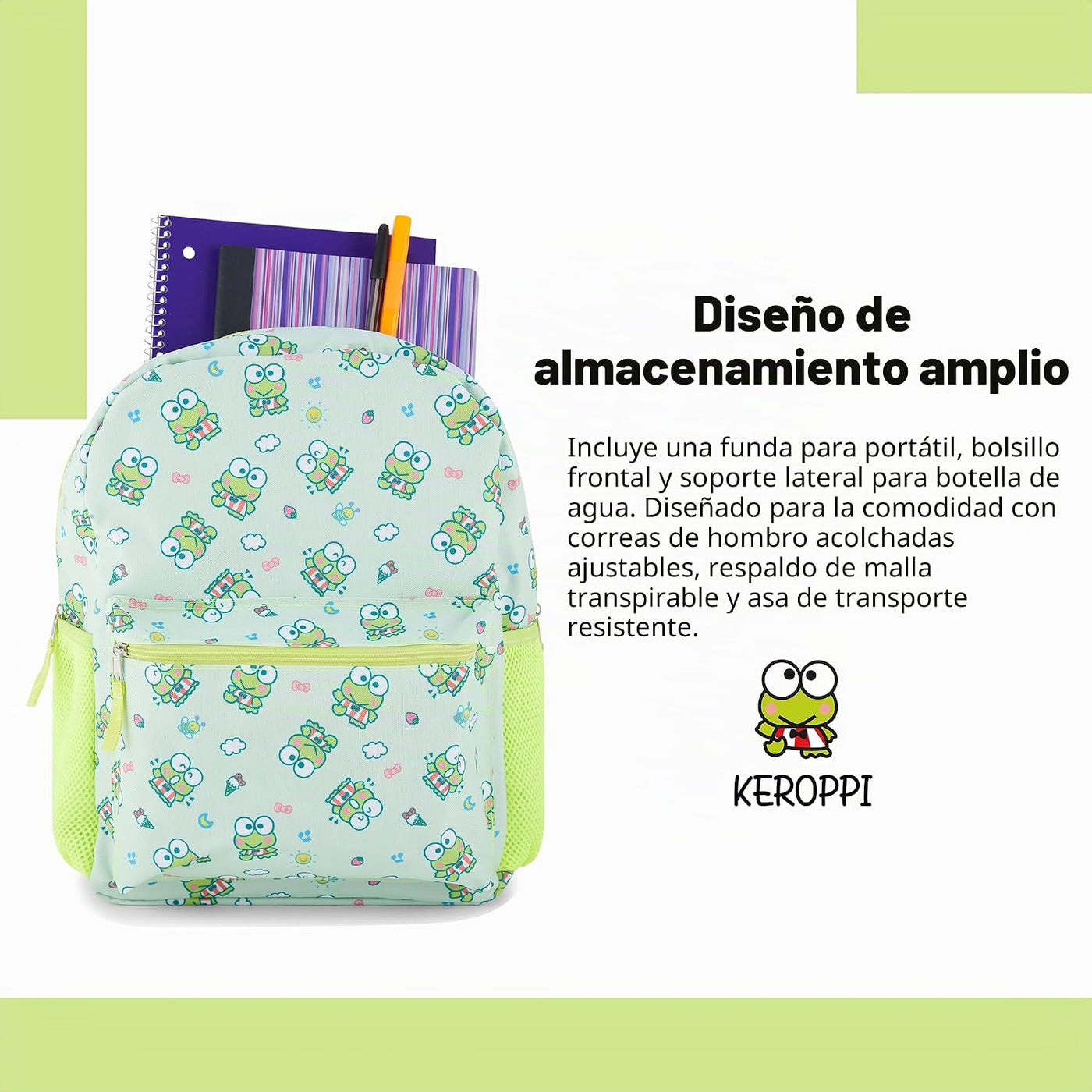 Hello Kitty Allover Mochila escolar - Kitty, My Melody, Kuromi, Ker...