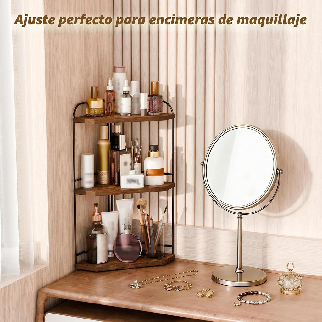 Naeqieo Organizador de esquina para encimera de baño, organizador d...