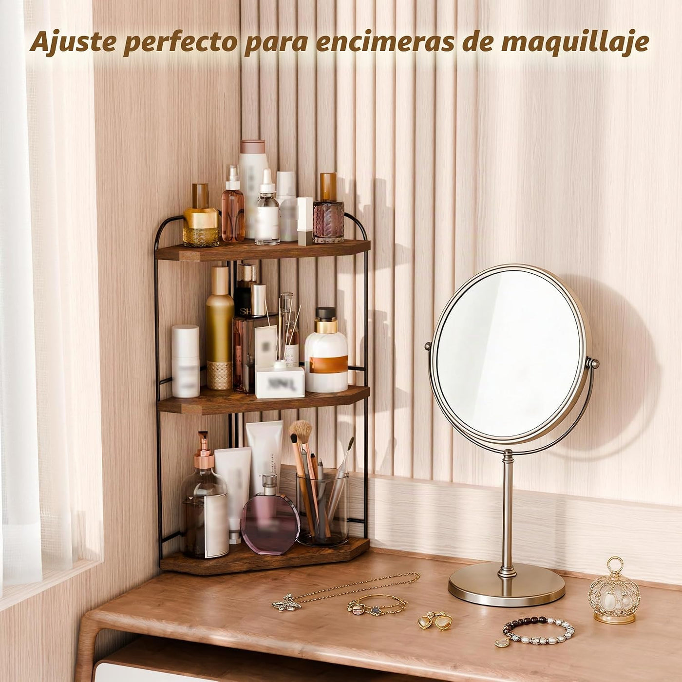 Naeqieo Organizador de esquina para encimera de baño, organizador d...