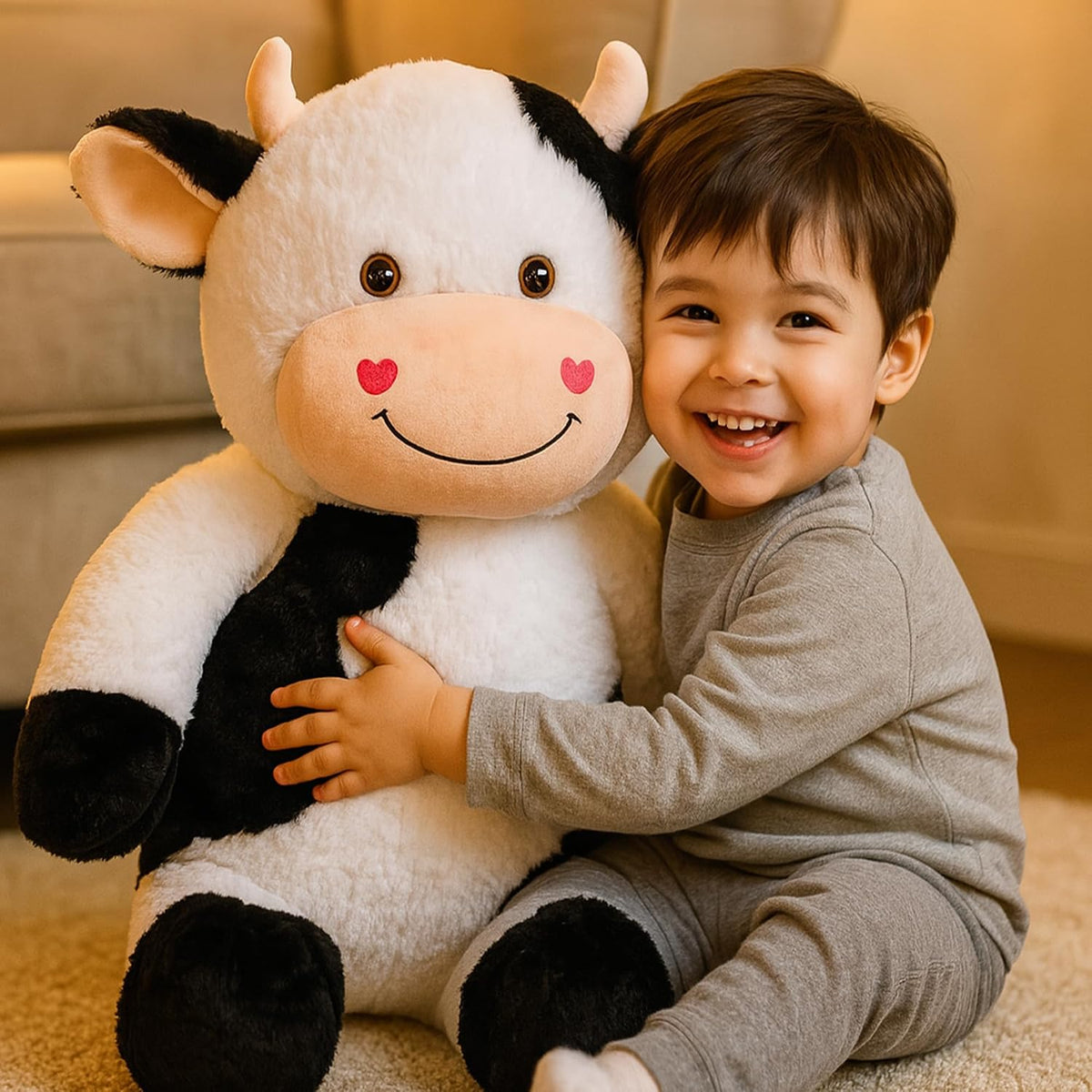 Cudhug - Vaca grande de 32" de peluche, juguete gigante de vaca...