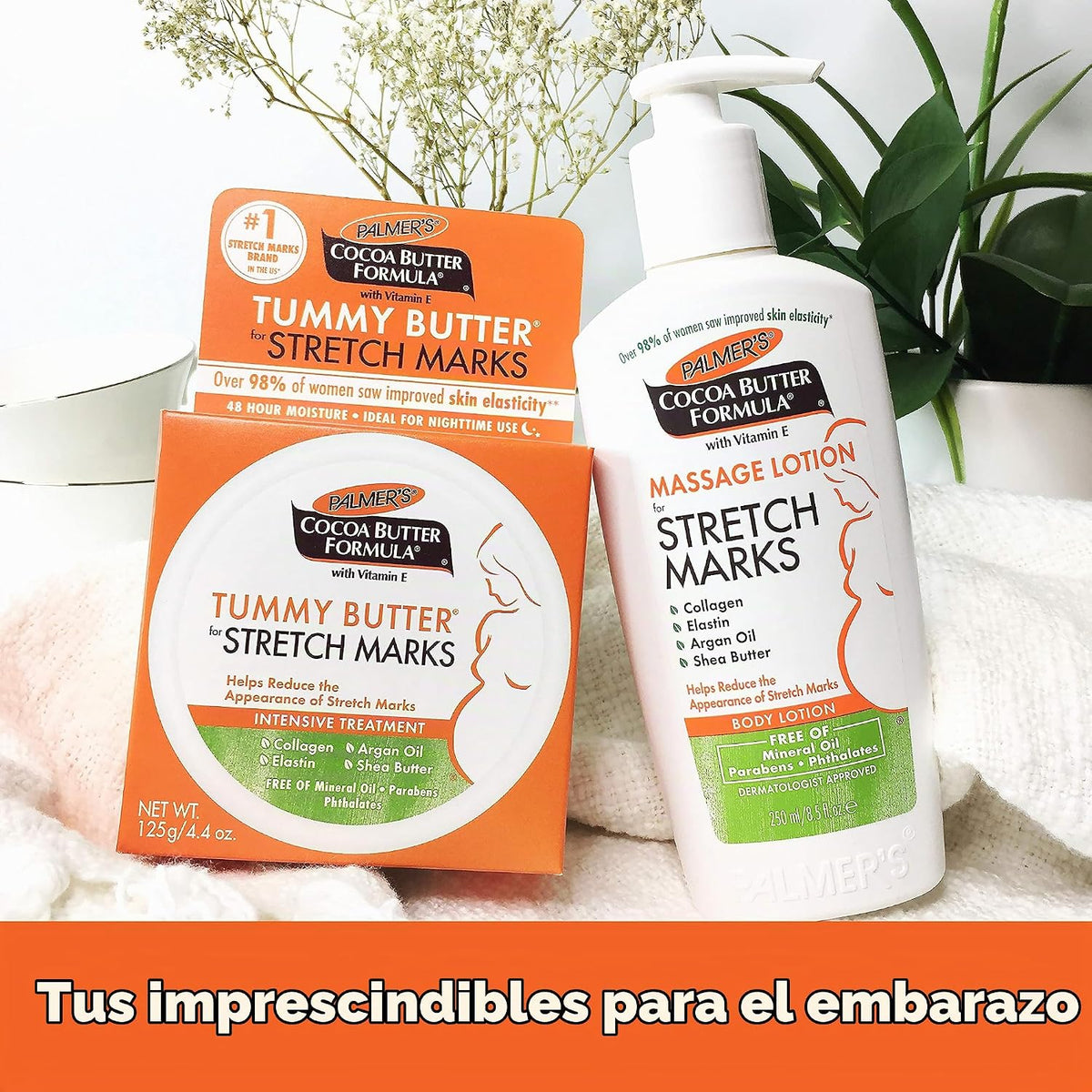 Crema de masaje con fórmula de manteca de cacao Palmer's para e...