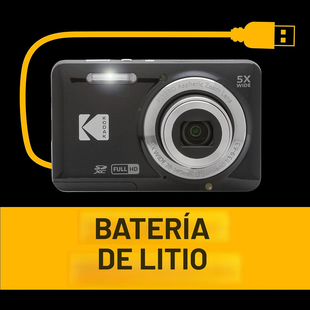 KODAK PIXPRO FZ55 - Cámara digital compacta de 16 MP, zoom óptico 5...