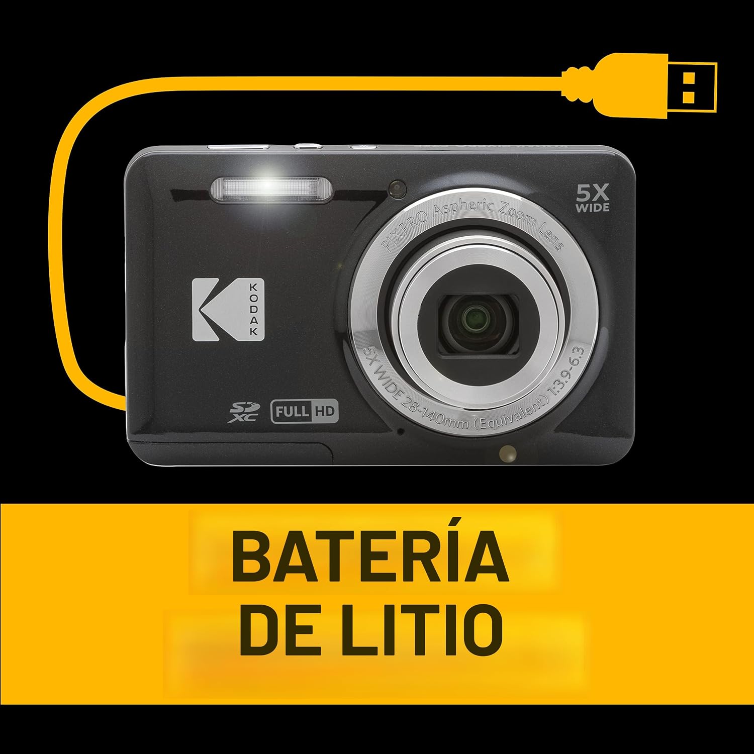 KODAK PIXPRO FZ55 - Cámara digital compacta de 16 MP, zoom óptico 5...