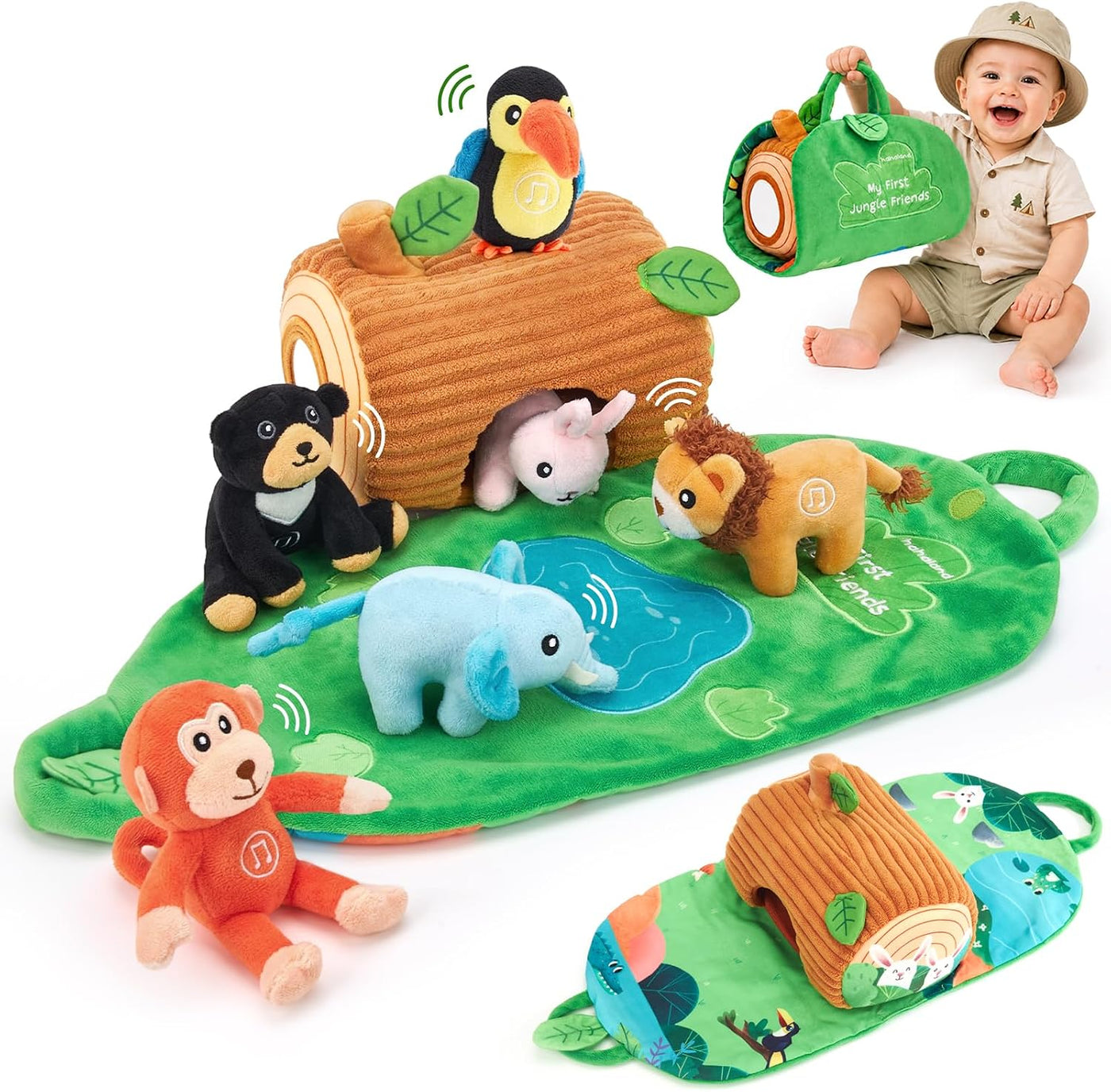 hahaland Juguetes para bebés de 6 a 12 meses, juego de animales de...