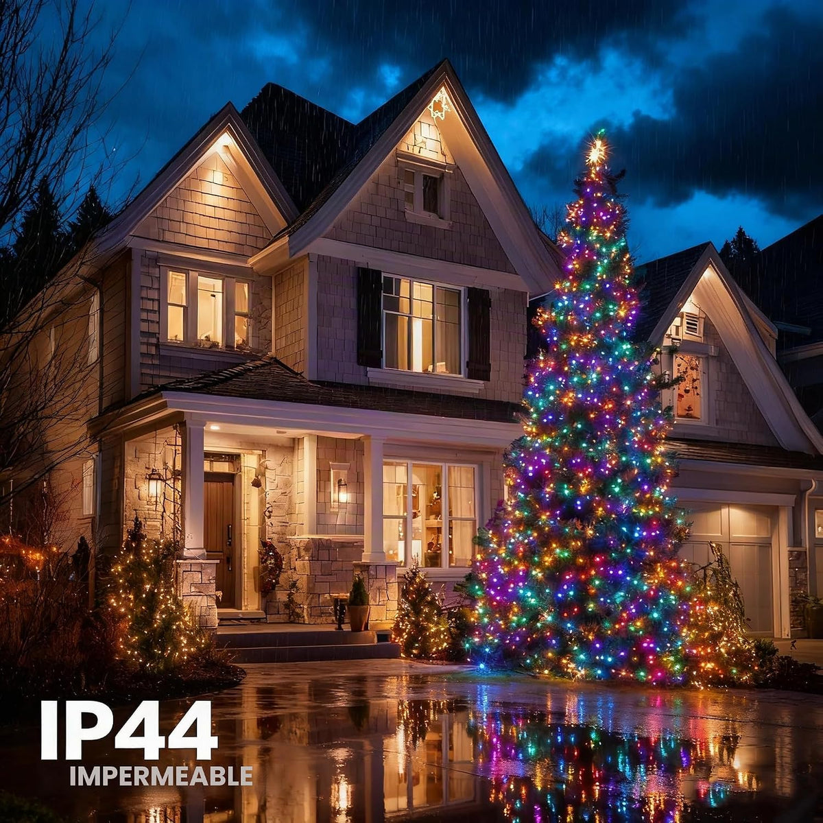 TW SHINE Luces de Navidad, 600 LED de 196 pies de cadena de luces n...