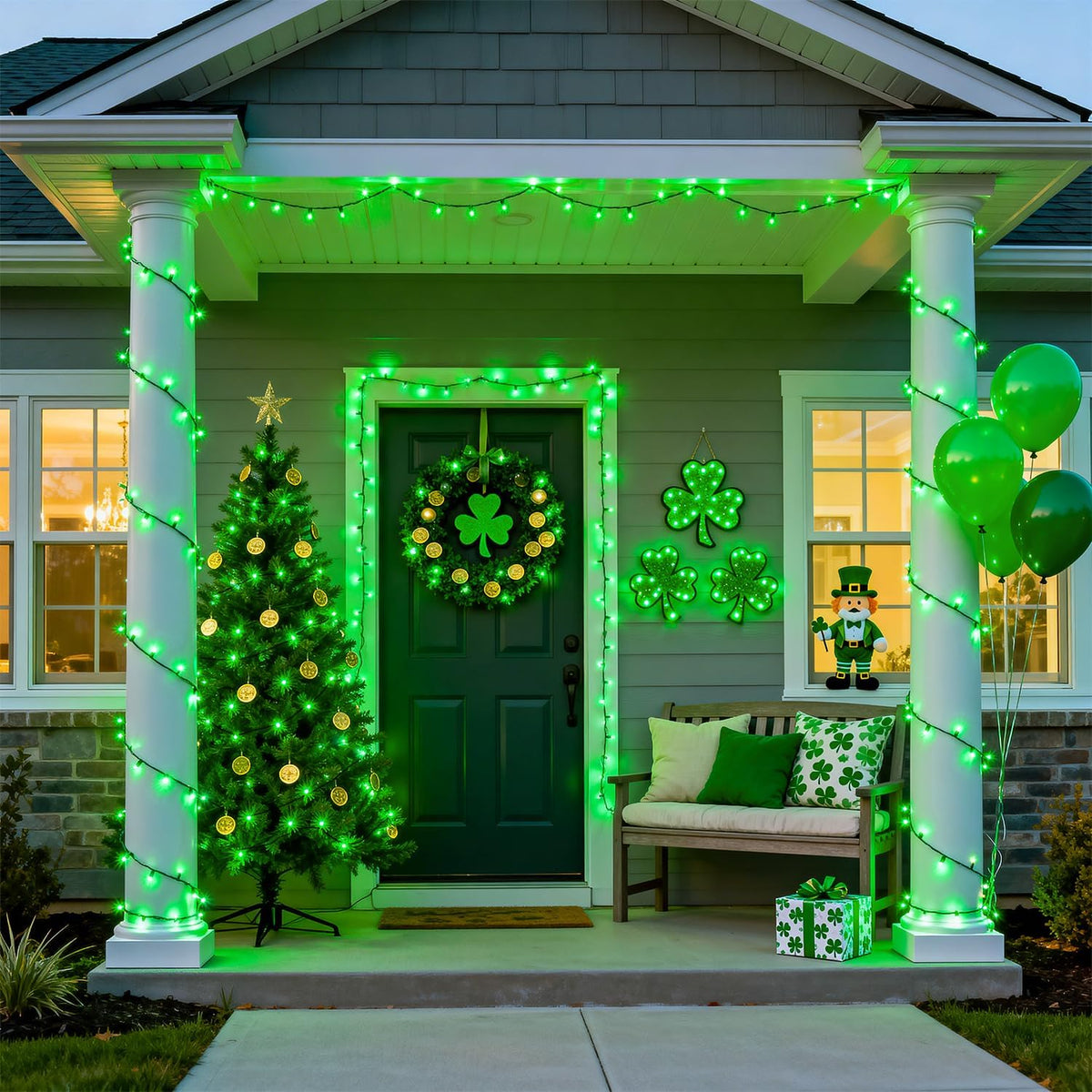 JMEXSUSS Guirnalda de 250 luces LED verdes, luces de Navidad de 91....