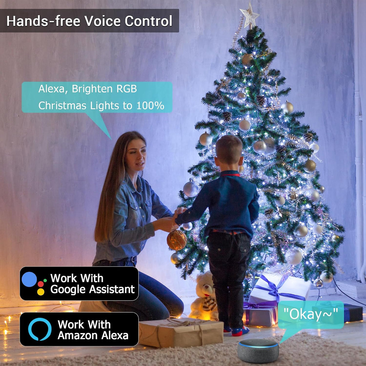 Brizled Luces inteligentes para árbol de Navidad para exteriores, 2...