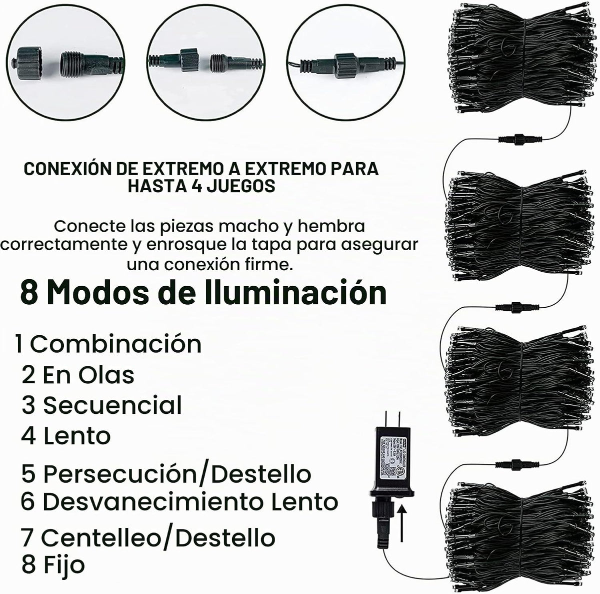 TW SHINE Luces de Halloween, 400 LED de 132 pies de luces de Hallow...