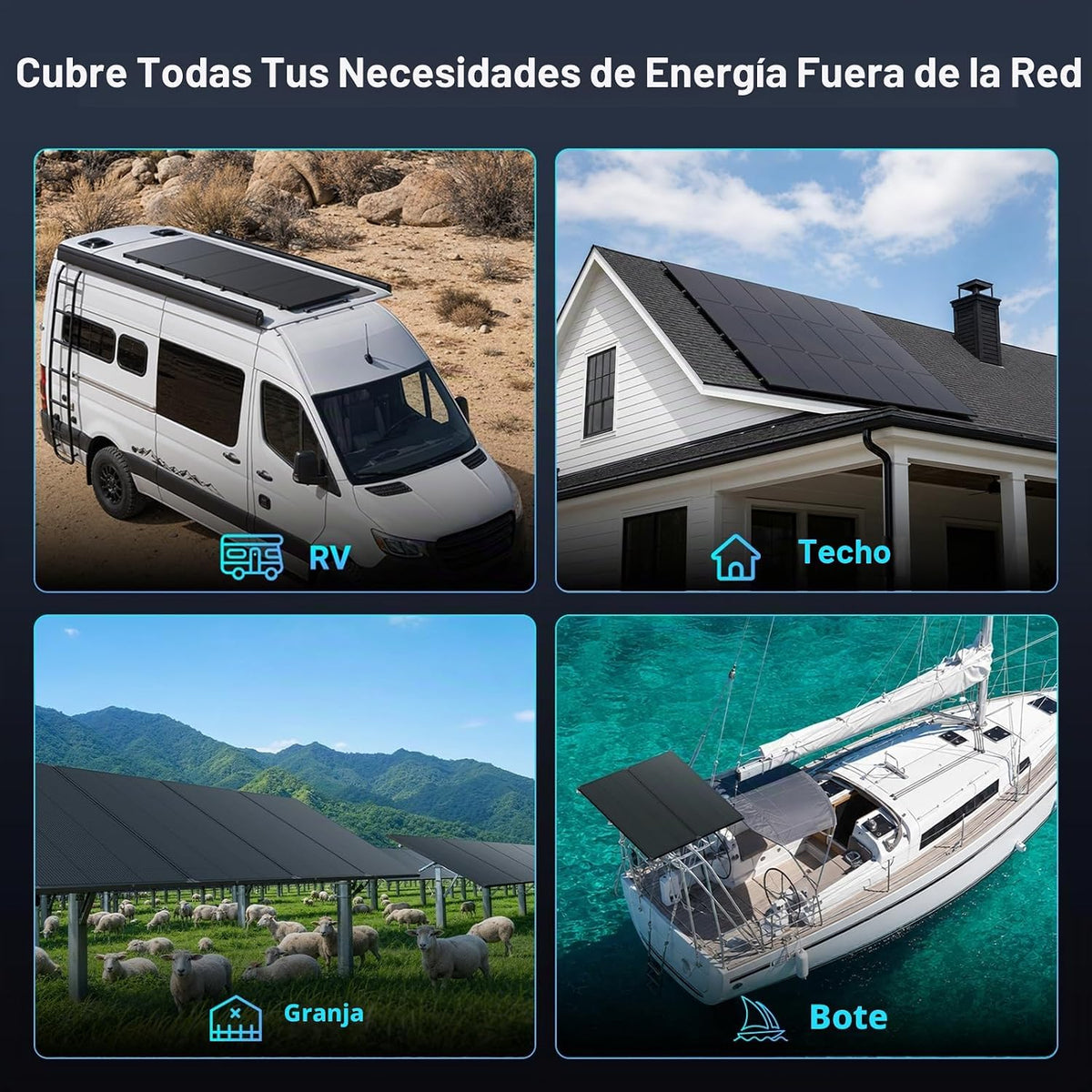 Panel solar de 200 vatios, 12 V tipo N 18BB, 25,6 % de alta eficien...