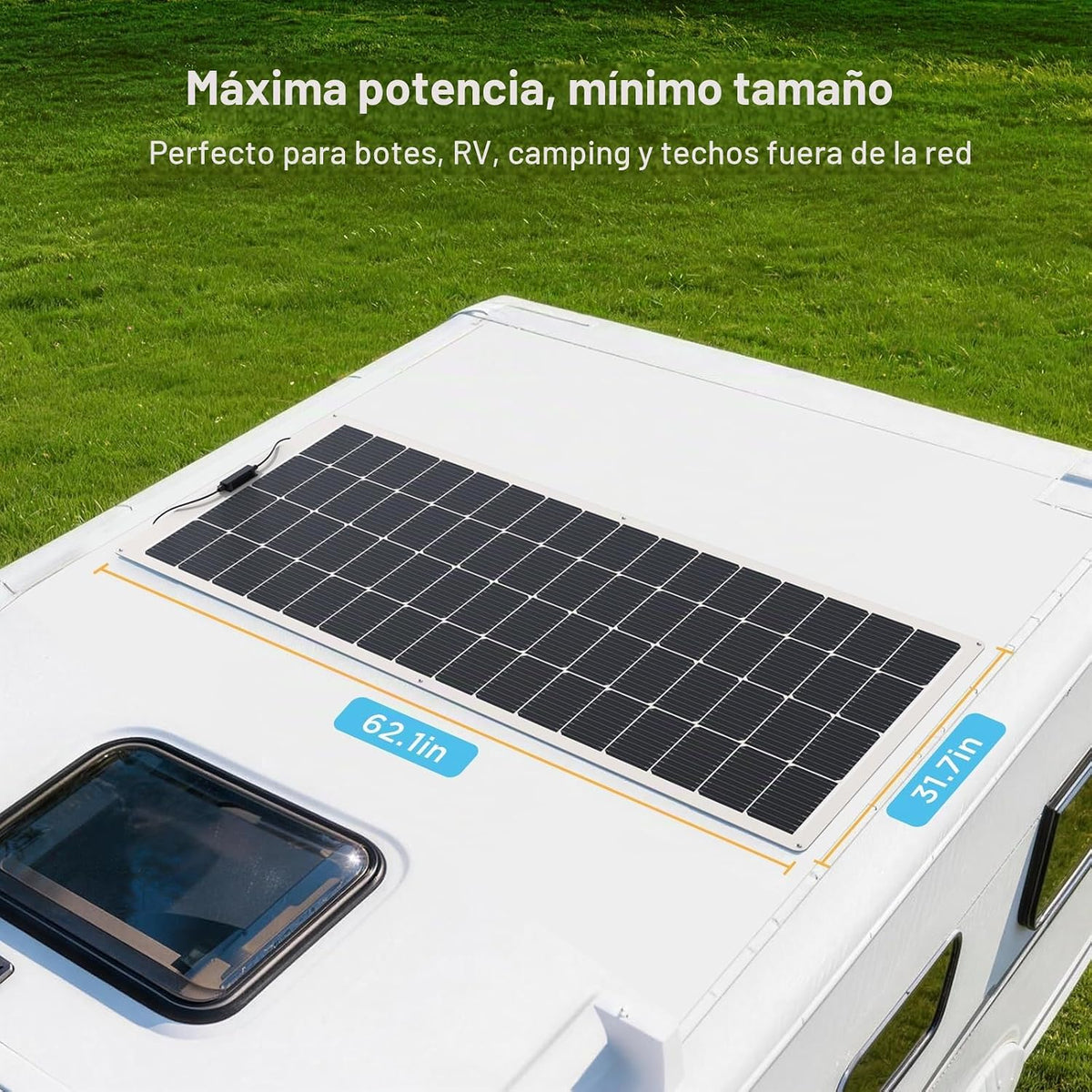 Callsun Panel solar flexible de 400 W (2 x 200 W), ETFE ultrafino f...