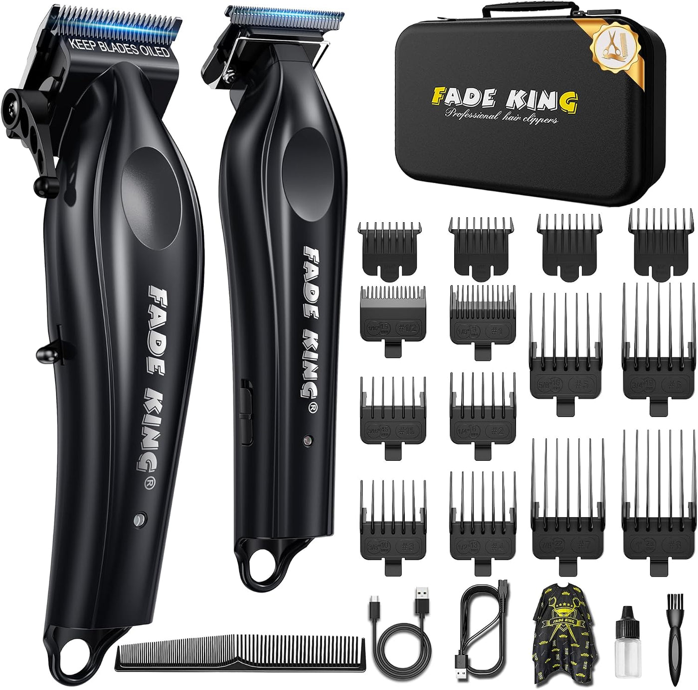 FADEKING® Cortadora de pelo profesional y recortadora de barba para...