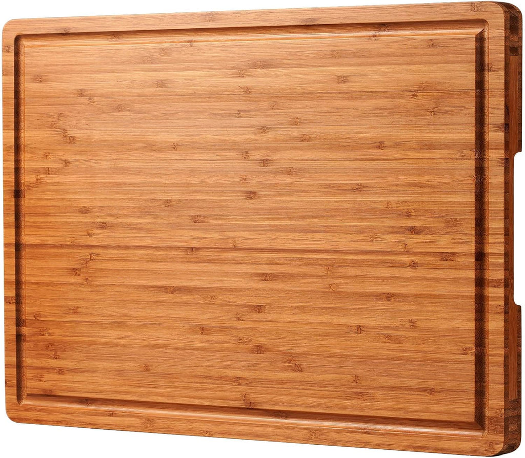 Tablas de cortar de bambú de 24 x 18 pulgadas, bandeja para servir...
