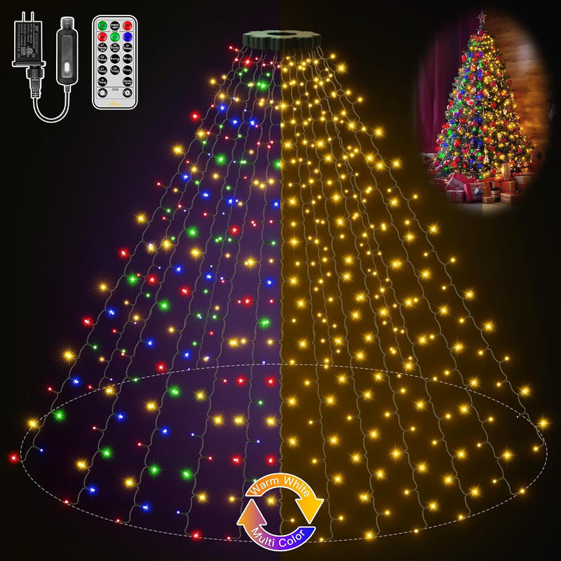 Ollny Luces de árbol de Navidad 400LED 8.2 pies x 16 multicolor y b...