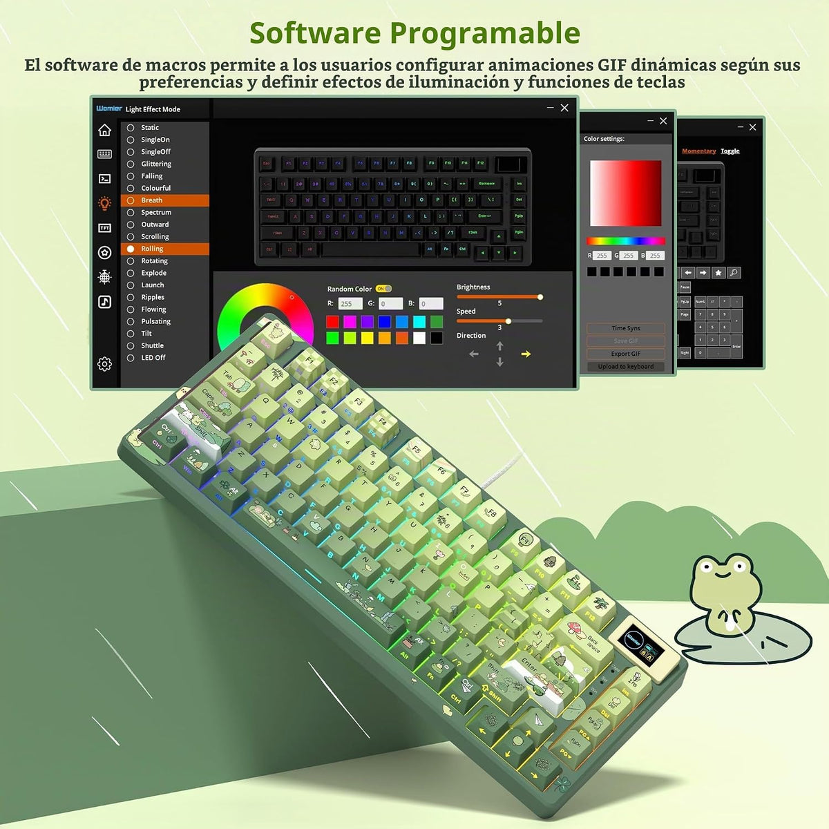 Womier Teclado SK80 el 75% con el teclado mecánico de la exhibición...
