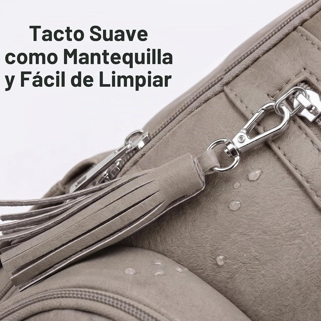 ROSEGIN Mochila para Pañales de Cuero Vegano Premium con Cambiador...