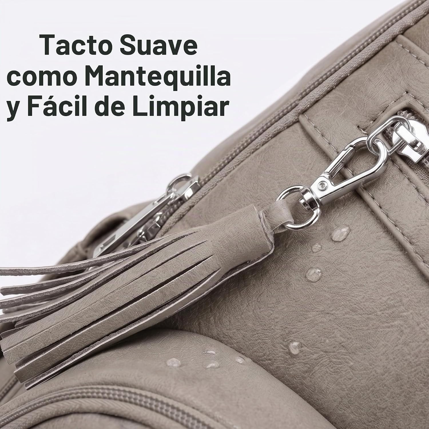 ROSEGIN Mochila para Pañales de Cuero Vegano Premium con Cambiador...