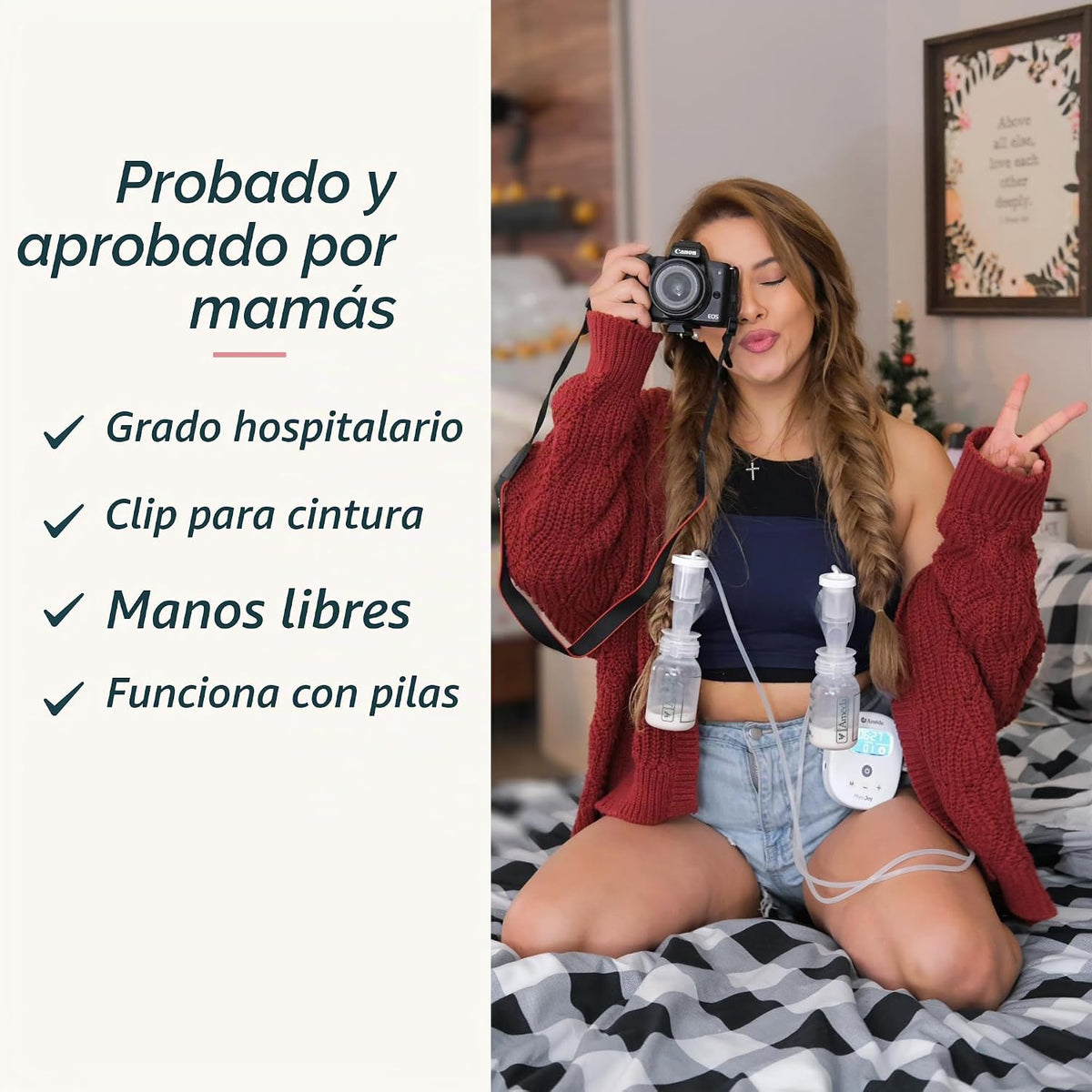 Ameda MYA Joy - Extractor de leche eléctrico portátil doble con bol...