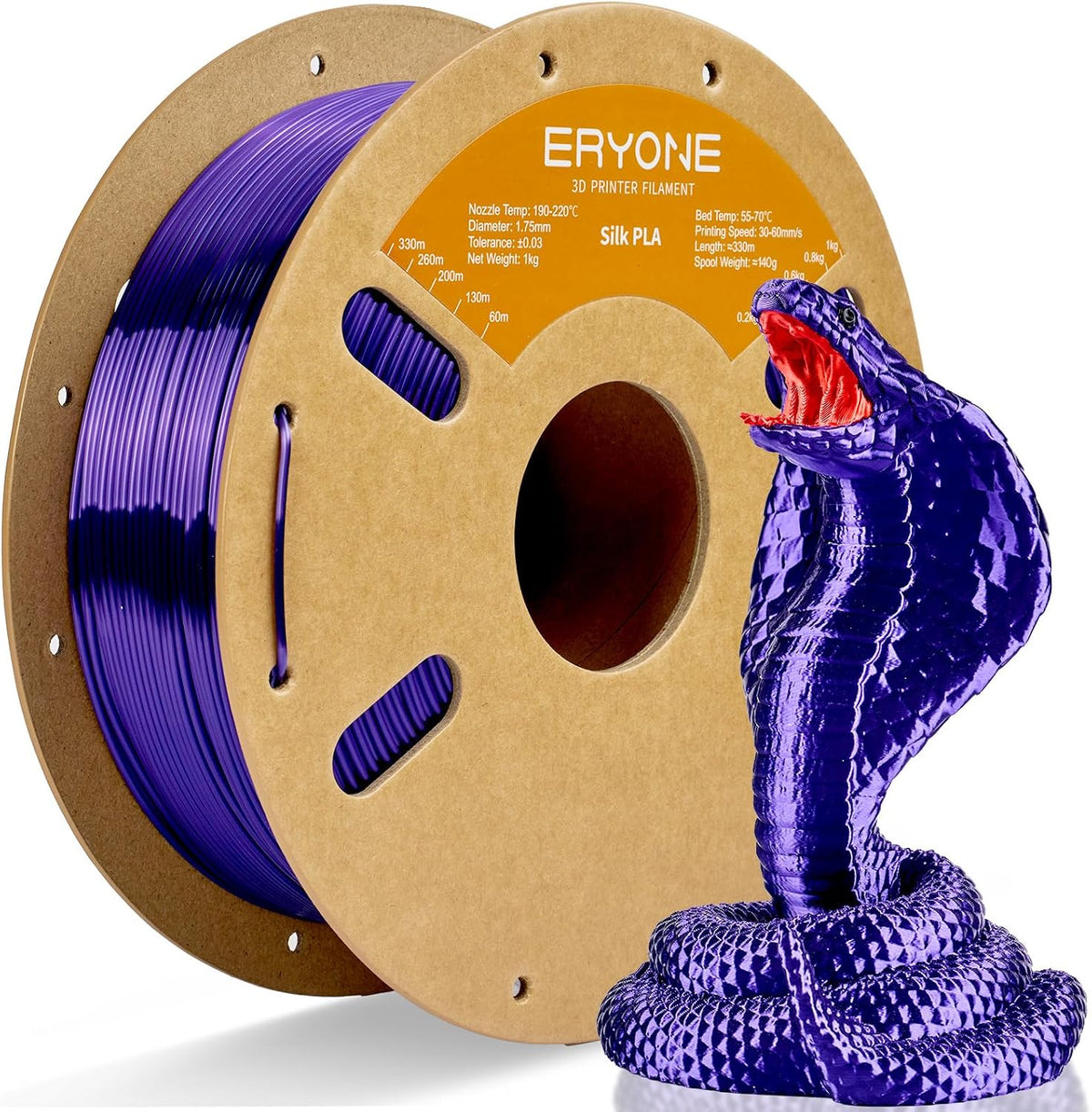 ERYONE Filamento PLA de seda para impresora 3D de 0.069 in +\/- 0.0...