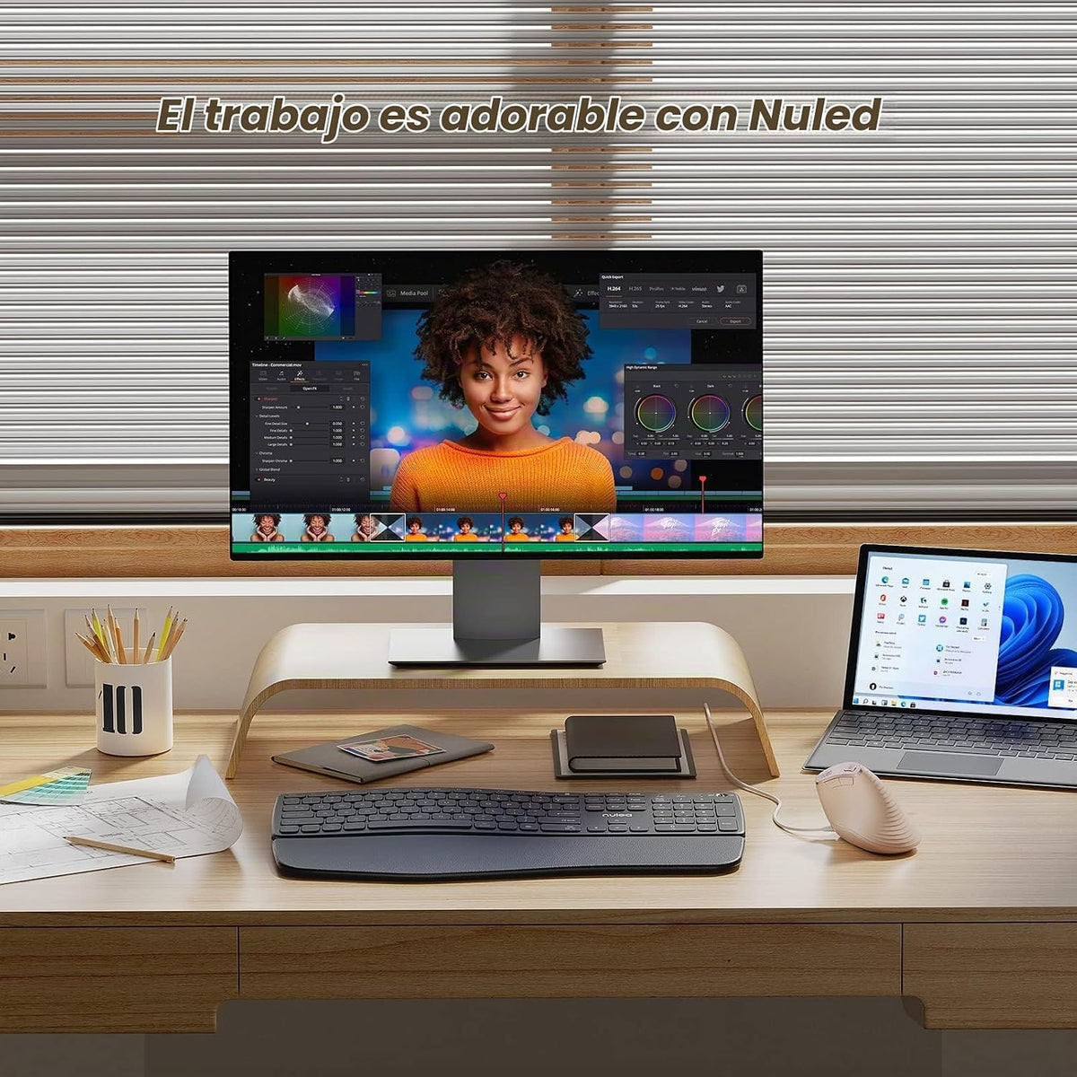 Nulea M504 Ratón vertical con cable, mouse óptico ergonómico USB co...