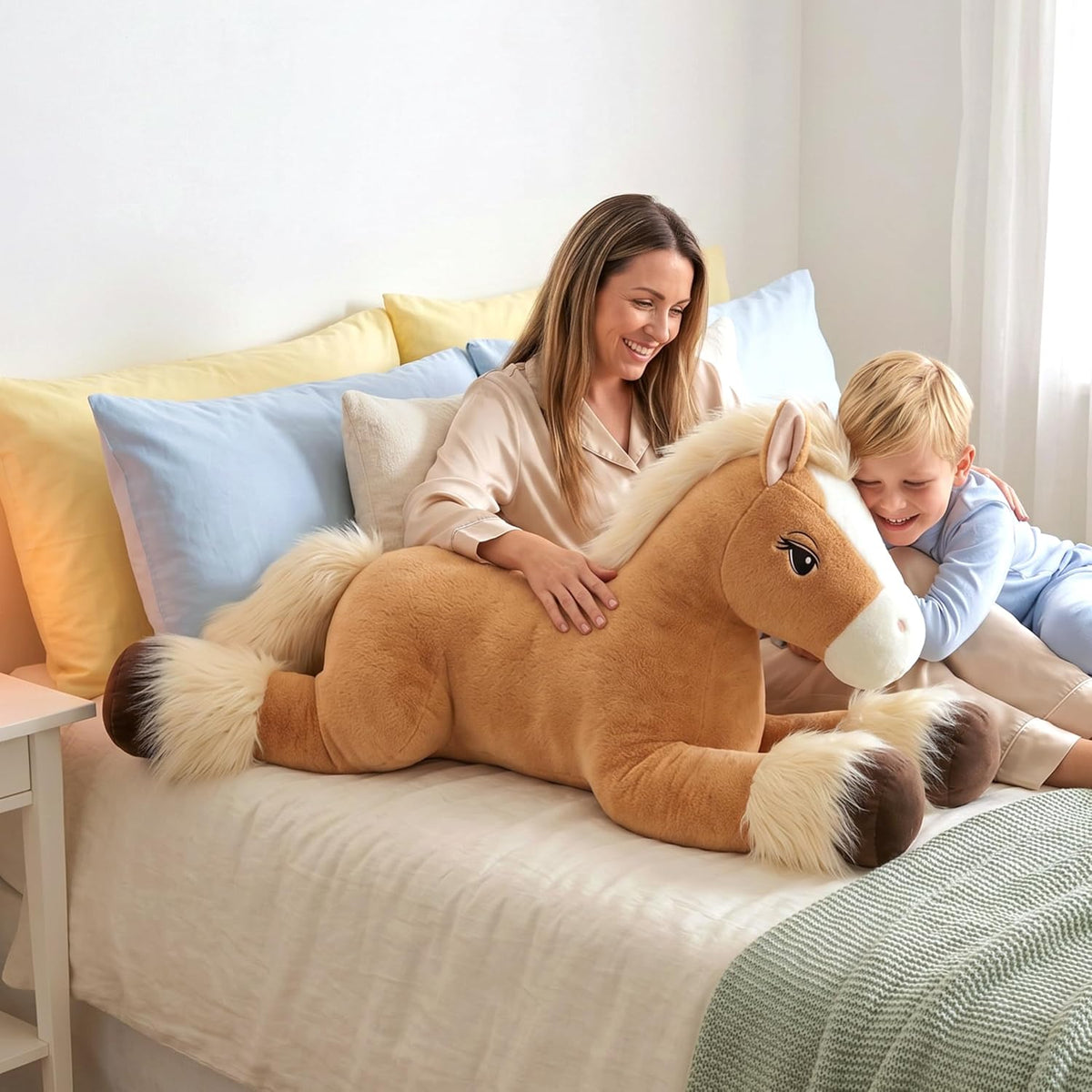 IKASA Animal de peluche de caballo gigante de 47 pulgadas, súper su...