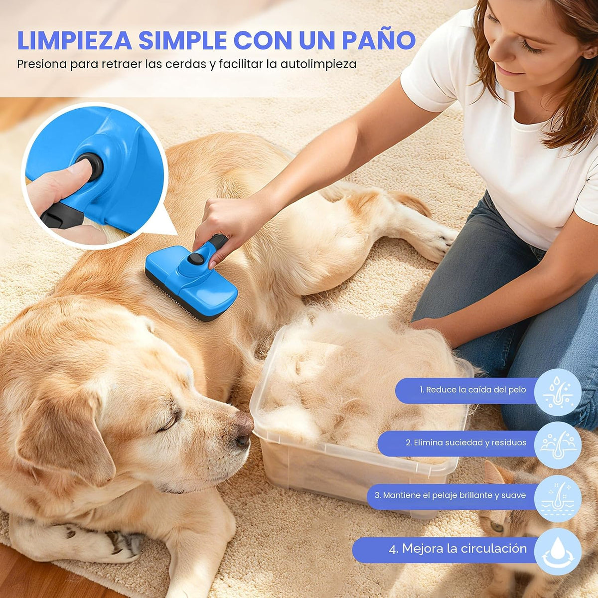 AUSRKI Cepillo de limpieza autolimpiante, kit profesional 5 en 1 de...