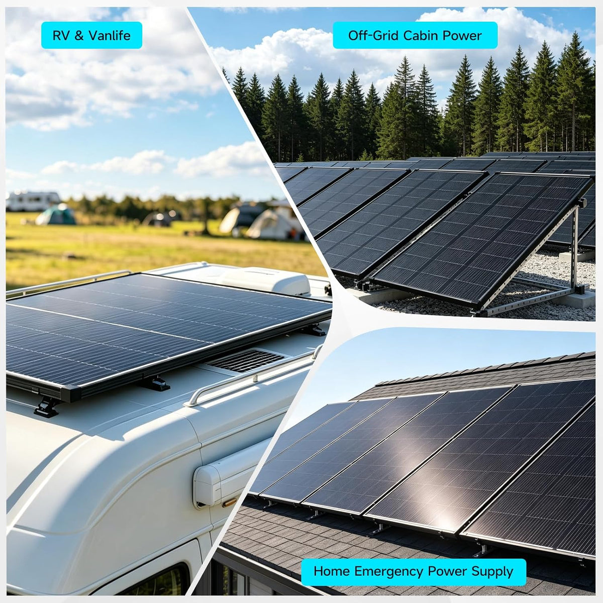 Paneles solares de 400 W, 2 unidades, 200 W, 25 % de alta eficienci...