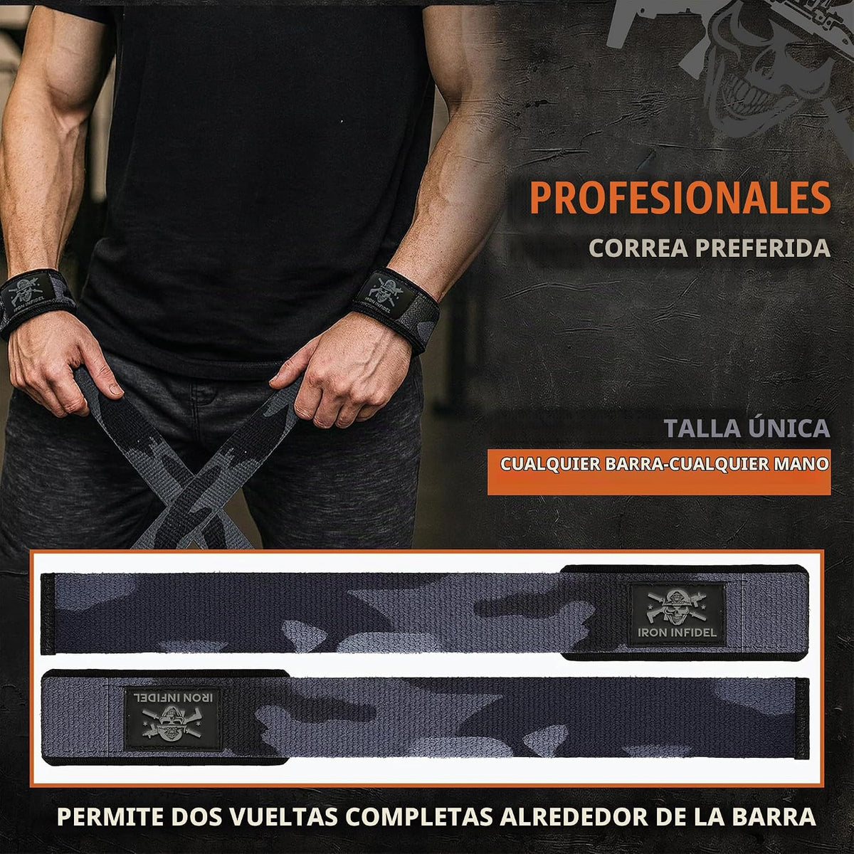 Iron Infidel Correas de Levantamiento de Peso - Correas de Muñeca p...