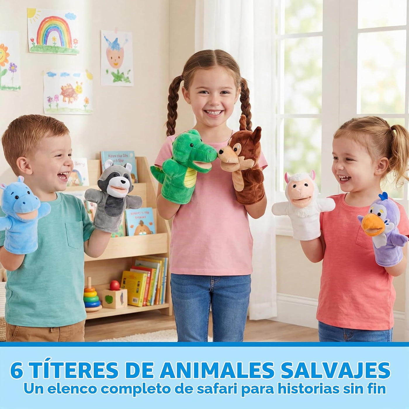 JOYIN - Juego de marionetas de mano para niños con boca de trabajo,...