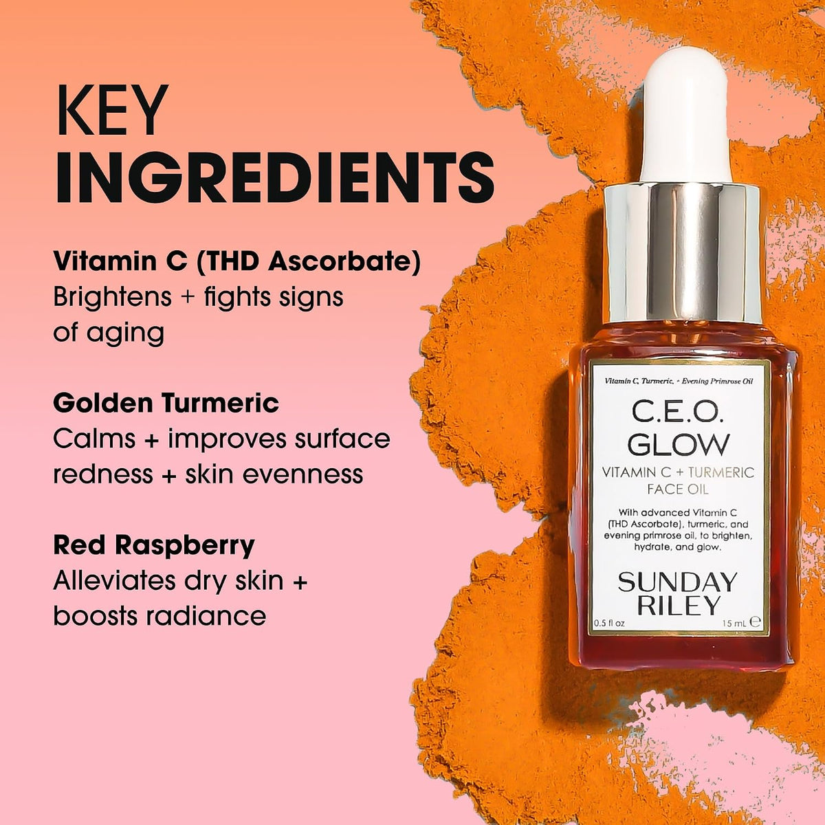 Sunday Riley - C.E.O. Glow - Aceite facial con vitamina C y cúrcuma